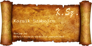 Kozsik Szabolcs névjegykártya