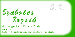 szabolcs kozsik business card